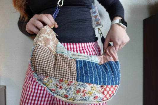 Crossbody Quilted Crescent Purse #3