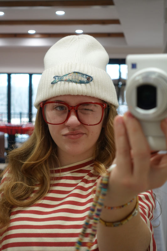 Messy lil fish beanie